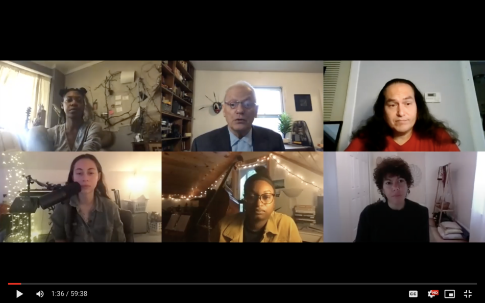 Screenshot from a virtual program featuring the participants of the Rapid Residency program.