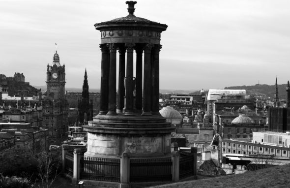 View of The Dugald Stewart Monument on Calton Hill