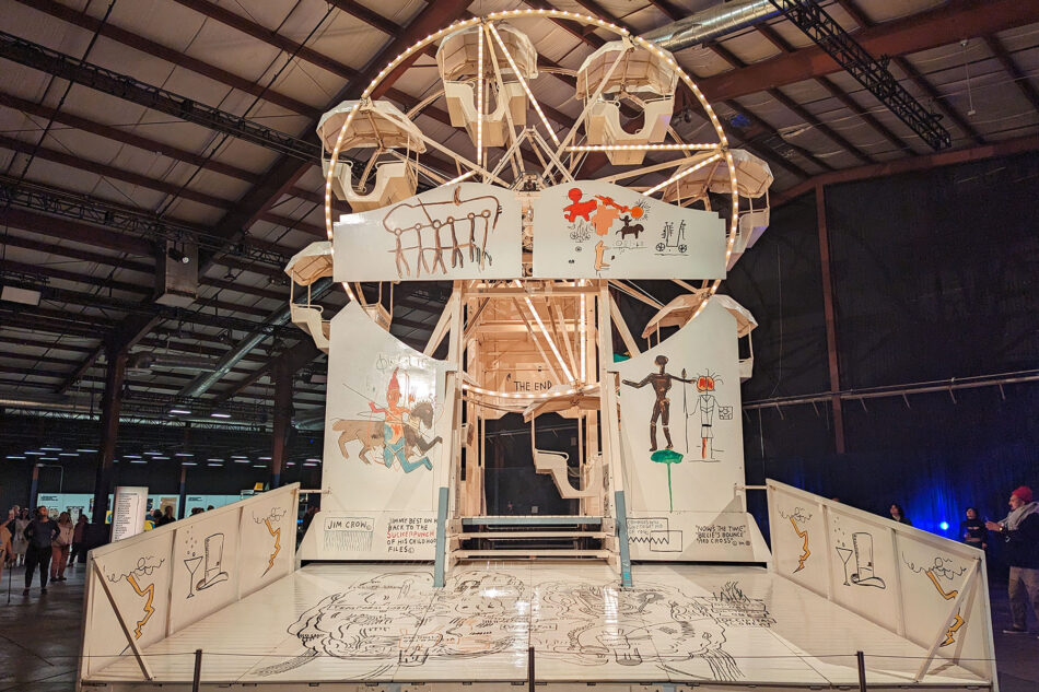 Jean-Michel Basquiat's painted Ferris wheel with music by Miles Davis.


