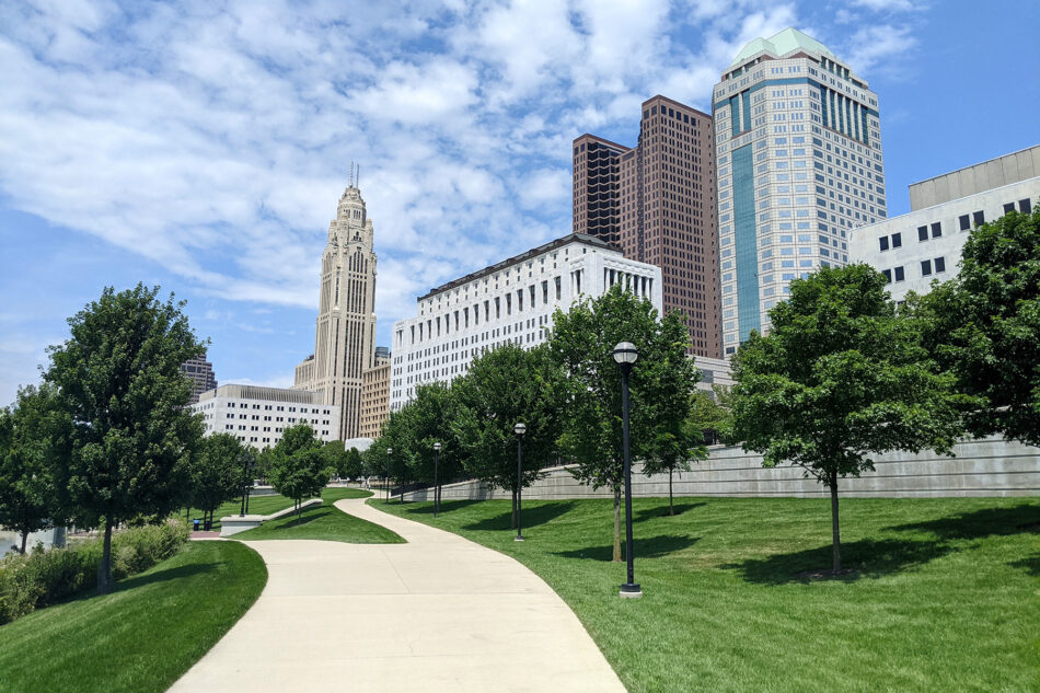 Photo of the Ohio to Erie Trail in downtown Columbus