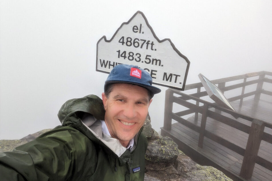 A selfie at the summit of Whiteface Mountain. 