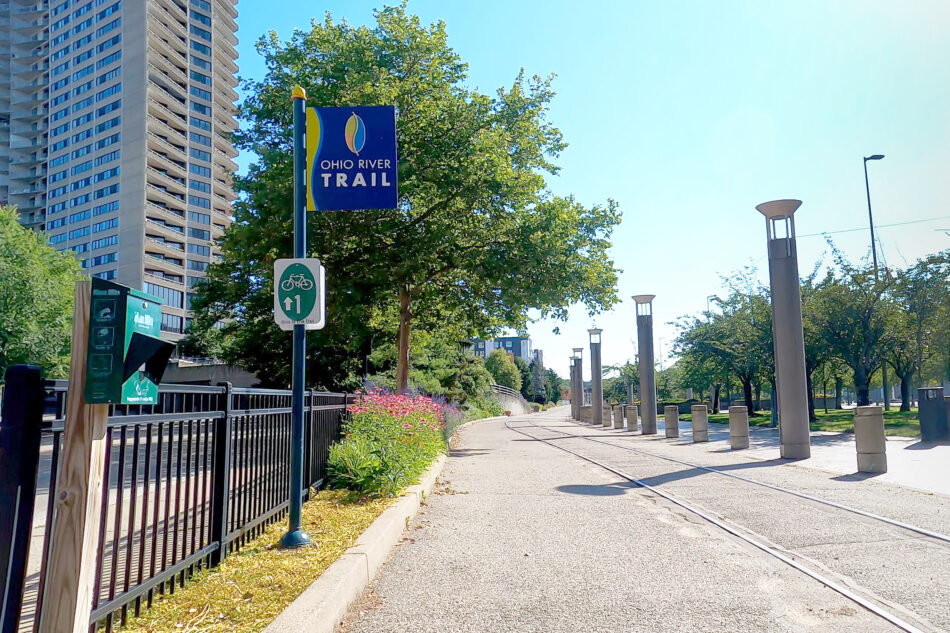 Photo of the Ohio to Erie Trail near the start in downtown Cincinnati