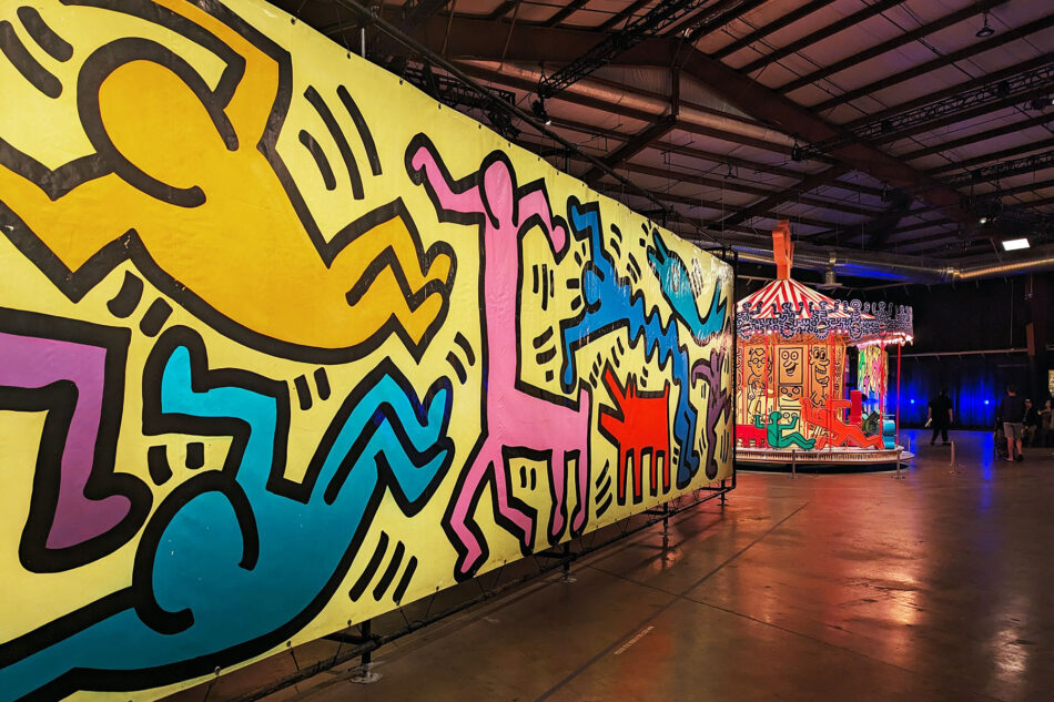 Keith Haring's painted carousel and industrially fabricated tarps.